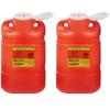AmeriCan Goods Multi-Use 8.2qt Plastic Bio Hazard Sharps & Overfillings Collector Container with One-Way Funnel, Red (2) view 1