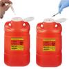 AmeriCan Goods Multi-Use 8.2qt Plastic Bio Hazard Sharps & Overfillings Collector Container with One-Way Funnel, Red (2) view 3
