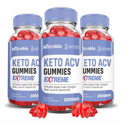 Justified Laboratories (3 Pack MIcrobio Keto ACV Gummies Extreme 2000MG Micro Bio Keto Gummies Apple Cider Vinegar Formulated with Pomegranate Beet Juice Powder B12 Vegan Non GMO 180 Gummys