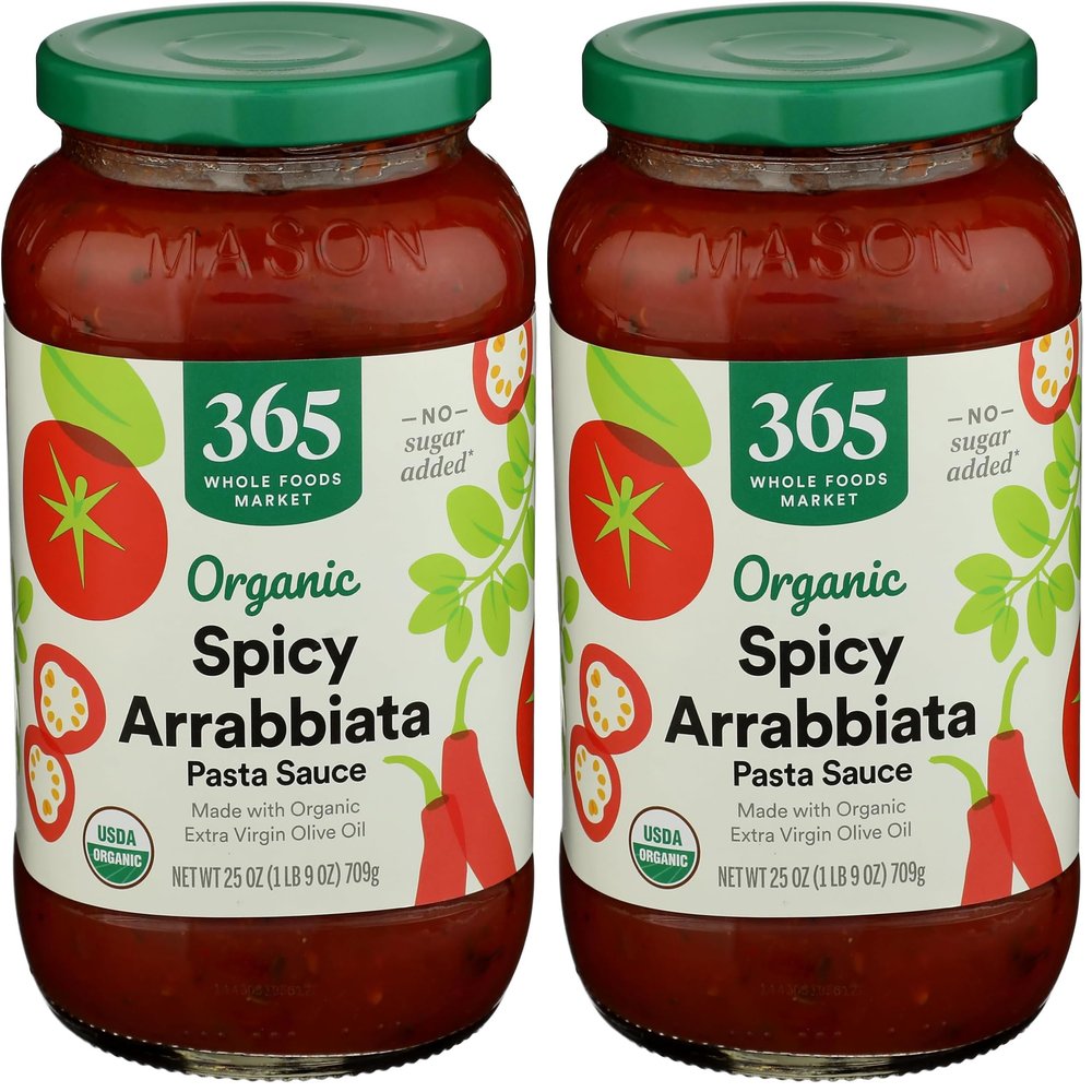 365 by Whole Foods Market, Organic Arrabbiata Pasta Sauce, 25 Ounce (Pack of 2)