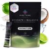 PURE TRIBE Instant Hydration Electrolytes Powder Packets with Magnesium & Salt Zero Sugar Hydration Packets with 6 B Vitamins & Adaptogens Coconut Lime Electrolyte Drink Mix 30 Servings view 1