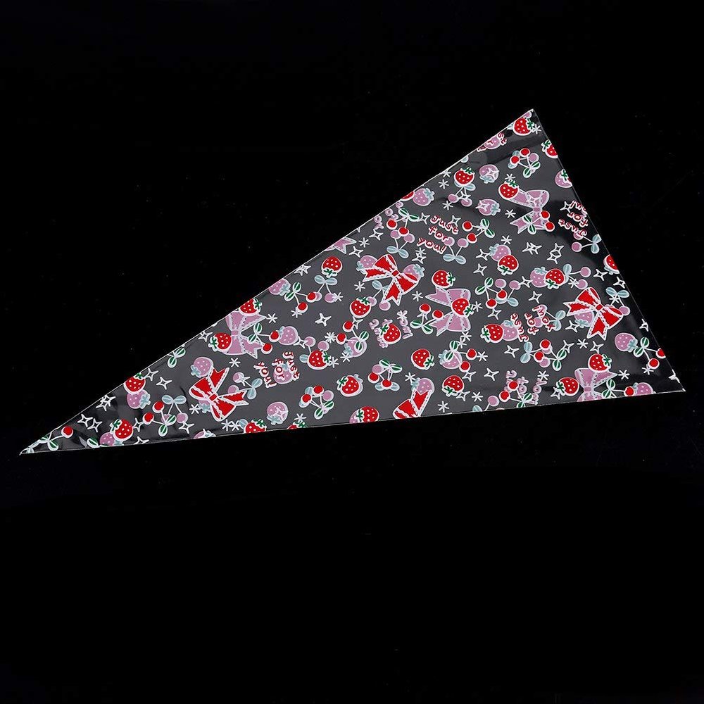 Acouto 0ar Cone Shaped Bags Bagsllophane Bags with Tieengularkaging Bage Cone Sweet Bags (Cherie: 3 strands*17CM*30CM)