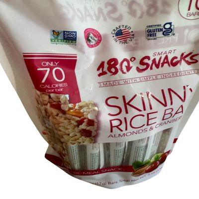 Smart Snacks Skinny Rice Bar, Almonds & Cranberries, 6 Oz, 10 Count