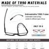 Hubeye TR90 Sports Reading Glasses for Men and Women Ultralight Flexible Anti-Blue Light ReadersStriped Black+Striped Blue+Striped Orange+2.0 view 3