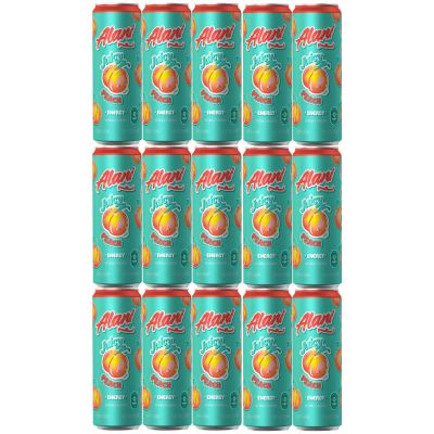 Juicy Peach Energy Drinks | (Pack Of 15) | Sugar Free, Low Calorie Energy Drinks | 200mg Caffeine | Zero Sugar | 10 Calories | 12 Fl Oz Cans - By The Munchie Mix