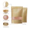 100 Pack Stand Up Pouch Bags, Kraft Pouch with Tear Notch and Matte Window, Resealable Zip Lock Food Storage Bag (Paper bags, 6.7 * 9.8 inch) view 4