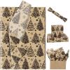Bolsome 100 Sheets Christmas Tissue Paper for Gift Wrapping Kraft Xmas Tree Snowflake Star Printed Tissue Paper for Gift Bags for Winter Holidays Christmas Party DIY Craft, 20  14 Inches view 1