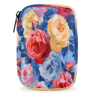 Hsnar Watercolor Colorful Rose Weekly Pill Organizer with Removable 7 Day Pill Box Travel Medicine Organizer Travel Pill Container for Medicine Vitamin Supplement