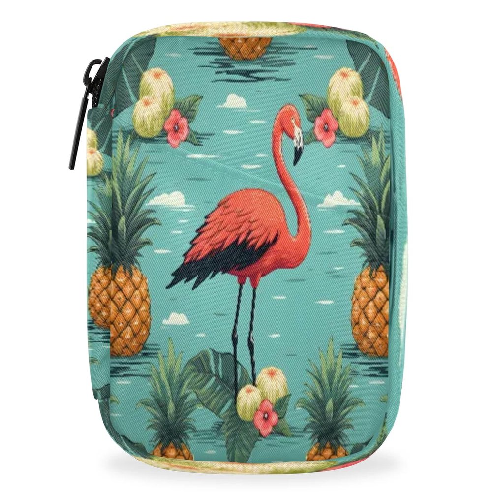 Hsnar Flamingo Summer Pineapple Weekly Pill Organizer with Removable 7 Day Pill Box Travel Medicine Organizer Travel Pill Container for Medicine Vitamin Supplement