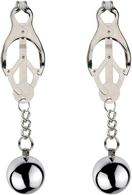 Adjustable Metal Nipple Clamps Necklace Entertainment Chain Clip for Women or Man Non Piercing Nipplerings Clip On Nipple Rings Decorative Clip for Clothing Accessories B23