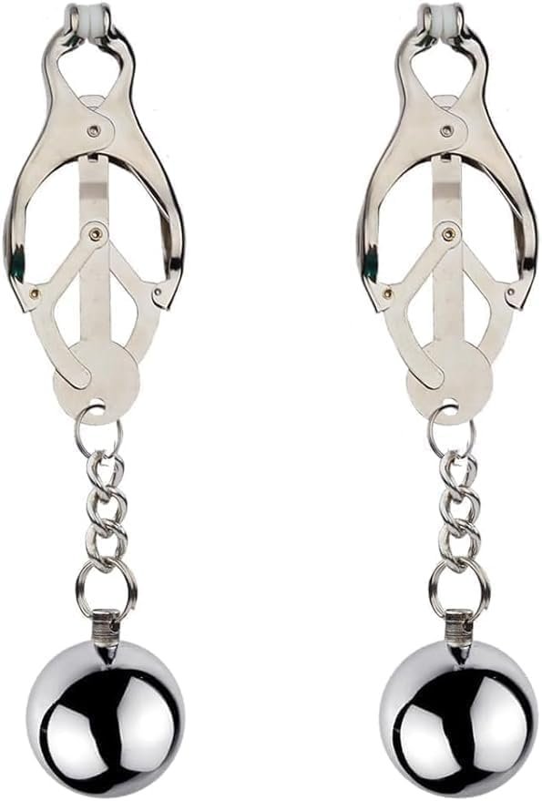 Adjustable Metal Nipple Clamps Necklace Entertainment Chain Clip for Women or Man Non Piercing Nipplerings Clip On Nipple Rings Decorative Clip for Clothing Accessories B23