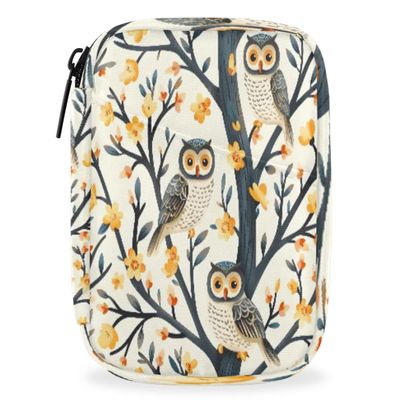 Hsnar Owl Branch Weekly Pill Case Travel Pill Container with Removable 7 Day Pill Organizer for Fish Oil Vitamin Supplement