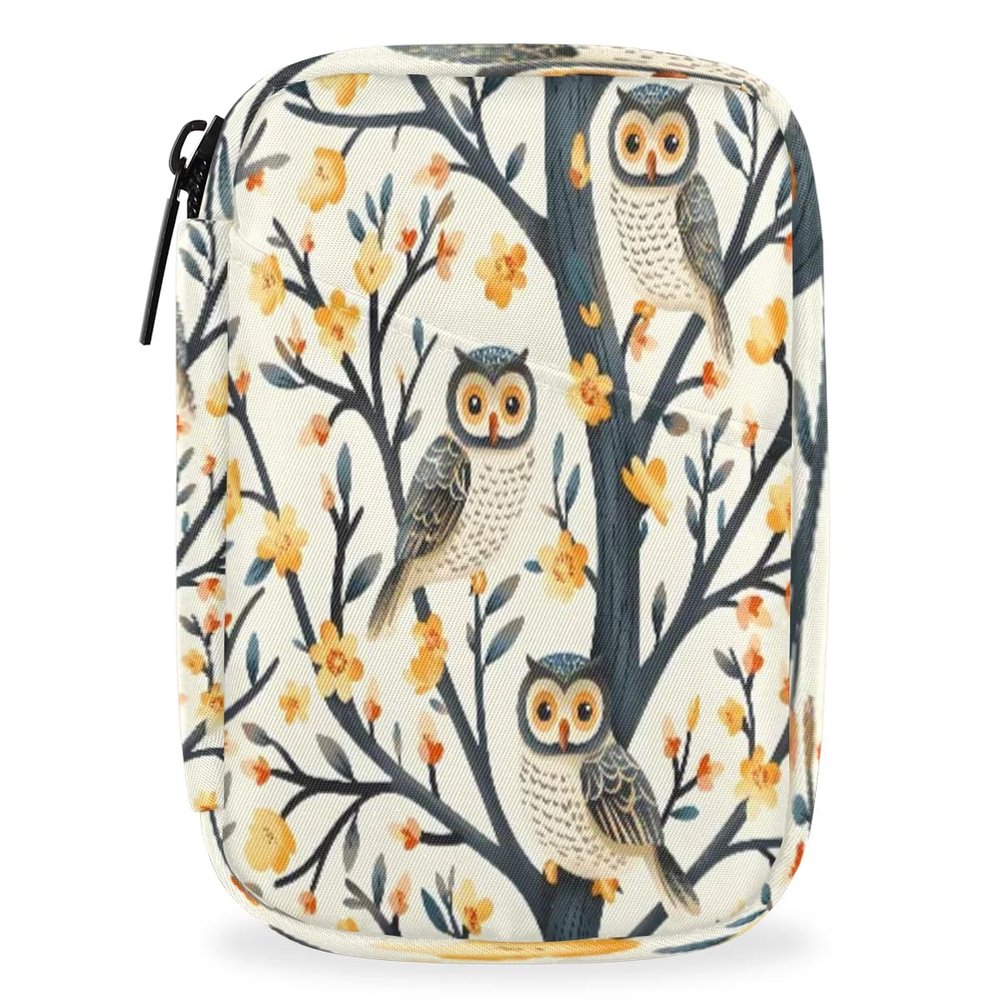 Hsnar Owl Branch Weekly Pill Case Travel Pill Container with Removable 7 Day Pill Organizer for Fish Oil Vitamin Supplement