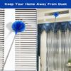 Cobweb Duster with Extension Pole, 30-100 Inch Long Handle Stainless Steel Telescoping Pole, Washable Duster with Medium-Stiff Bristles for Ceiling Fan, High Ceilings, Blinds, Furniture, Kitchen, Home view 2