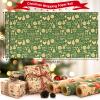 AhfuLife 3 Rolls Christmas Wrapping Paper - 17 Inch  32.8 Feet Per Roll, Recyclable Kraft Xmas Wrapping Paper Roll - Green Leaves Design for Kids Christmas Gift Box Birthday Party Decoration view 2