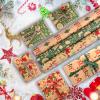 AhfuLife 3 Rolls Christmas Wrapping Paper - 17 Inch  32.8 Feet Per Roll, Recyclable Kraft Xmas Wrapping Paper Roll - Green Leaves Design for Kids Christmas Gift Box Birthday Party Decoration view 3