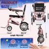 15 Miles Intelligent Electric Power Wheelchairs, Foldable & Lightweight for Enhanced Mobility, 200W X2 Dual Brushless Motors, Zero Turn, No Remote Control,Pink, 12ah view 4