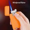 Metal Double Flame Lighter, Adjustable Flame Lighter, Windproof Butane Lighter, Double Flame Lighter, Suitable for Indoor, Outdoor and Other Scenes.(White) view 4
