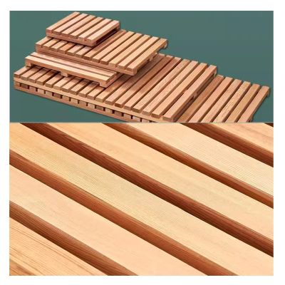 QWEASDF Wood Duck Board Rectangular Bath Mat,Wood Bath Mat, Shower Mat for Bathroom,Wooden Floor Mat Square,for Spa Home or Outdoorwith Handles and Non-Slip FeetCustomizable(W50xL60cm/W20xL24in)