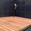 QWEASDF Wood Duck Board Rectangular Bath Mat,Wood Bath Mat, Shower Mat for Bathroom,Wooden Floor Mat Square,for Spa Home or Outdoorwith Handles and Non-Slip FeetCustomizable(W50xL60cm/W20xL24in) view 4