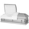 Patriot Casket Monroe Silver Casket, 20 Gauge Metal, Non-Gasketed - Durable, Classic Funeral Coffin Design view 1