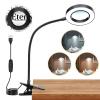 10X Magnifying Glass with Light, Clip on Mganifier with Light, 48 LED Desk Magnifying Glass wtih Clamp, 3 Modes Dimmable Magnifying LED Lamps for Bed Work Crafts DIY B view 1