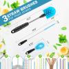 12.2 inch Bottle Brush Set of ThreeWashable Coffee Cups, Water Bottles, Baby Bottles, Straws, to-go Cups, Long-Handled 3-in-1 Stainless Steel Bottle Brushes. view 4