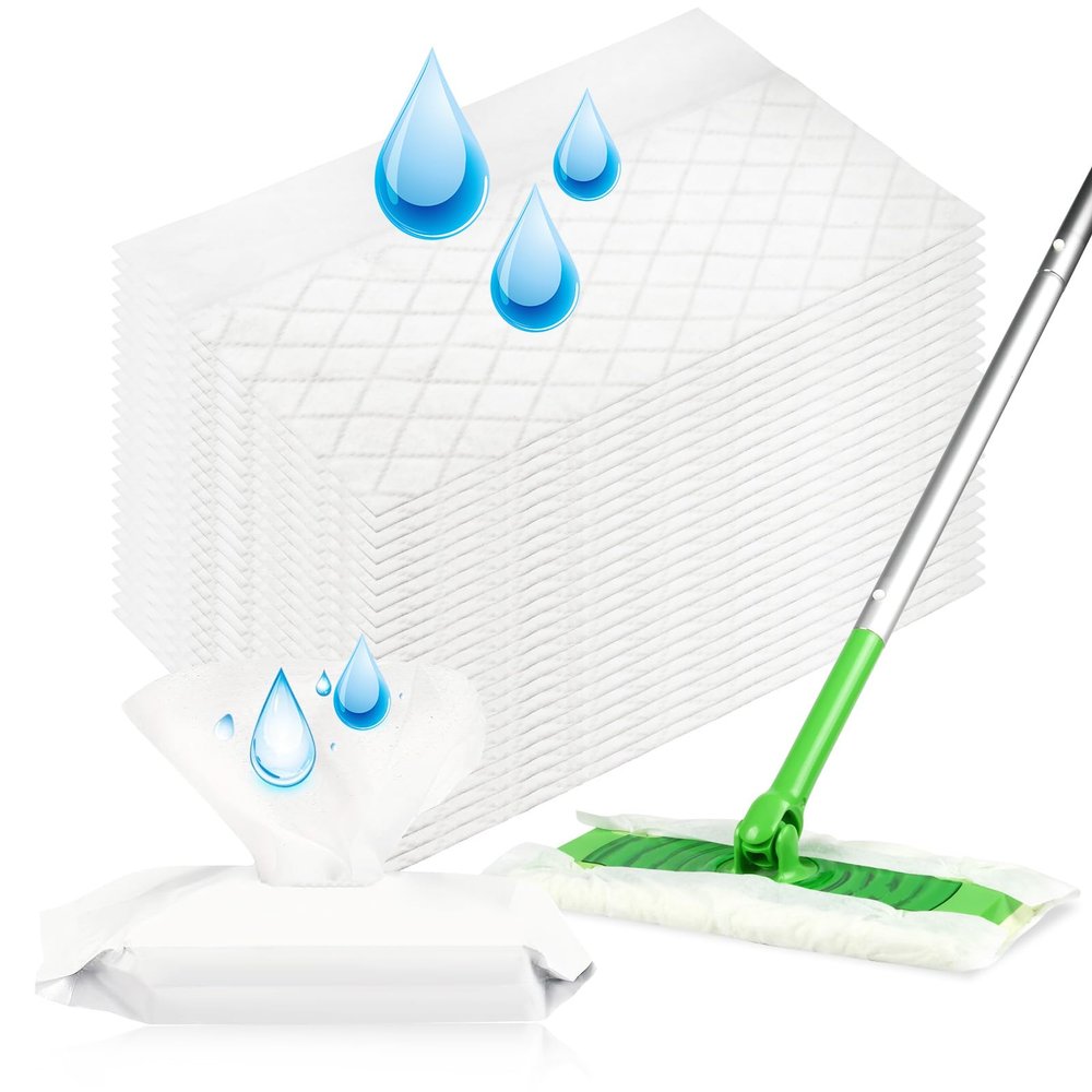 24 Count Unscented Upgraded Wet Mop Refills for Swiffer Sweeper Wet Pads, One Piece Cleans One Room, Wet Mopping Cloths for Swiffer Wet Pads Refill, Mop is Not Include