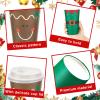 Dandat 16 oz 48 Pcs Christmas Coffee Paper Cups with Lids Disposable Christmas Paper Cups for Hot Cocoa Tea Beverage Holiday Xmas Party Supplies view 4