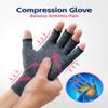 FEATOL Compression Arthritis Glove with Wrist Brace, Comfortable Fingerless Carpal Tunnel Hand Gloves for Women Night Support, Pain Relief for Rheumatoid Arthritis, Work, Typing - Left Hand, Large view 2