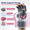 FEATOL Compression Arthritis Glove with Wrist Brace, Comfortable Fingerless Carpal Tunnel Hand Gloves for Women Night Support, Pain Relief for Rheumatoid Arthritis, Work, Typing - Left Hand, Large view 4