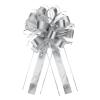 uxcell 12pcs 11 Inch Extra Large Pull Bow Metallic Gift Wrapping Bows Ribbon Organza Silver for Wedding Baskets Presents Christmas Party view 1