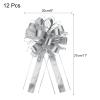uxcell 12pcs 11 Inch Extra Large Pull Bow Metallic Gift Wrapping Bows Ribbon Organza Silver for Wedding Baskets Presents Christmas Party view 2