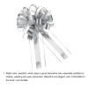 uxcell 12pcs 11 Inch Extra Large Pull Bow Metallic Gift Wrapping Bows Ribbon Organza Silver for Wedding Baskets Presents Christmas Party view 4