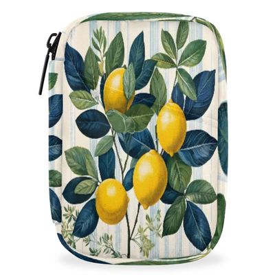 Hsnar Lemon Lime Tree Weekly Pill Case Travel Pill Container with Removable 7 Day Pill Organizer for Fish Oil Vitamin Supplement