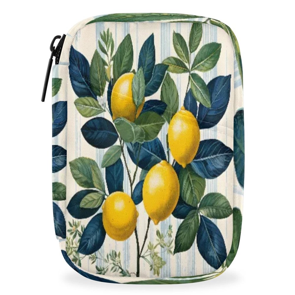 Hsnar Lemon Lime Tree Weekly Pill Case Travel Pill Container with Removable 7 Day Pill Organizer for Fish Oil Vitamin Supplement