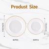 100 PCS Ivory Scalloped Plastic Plates with Gold Rims, Fancy Disposable Dinnerware, Suitable for Parties, Wedding, and Thanksgiving Plates, Include 50pcs Dinner Plates 9in, 50pcs Dessert Plate 6in view 4
