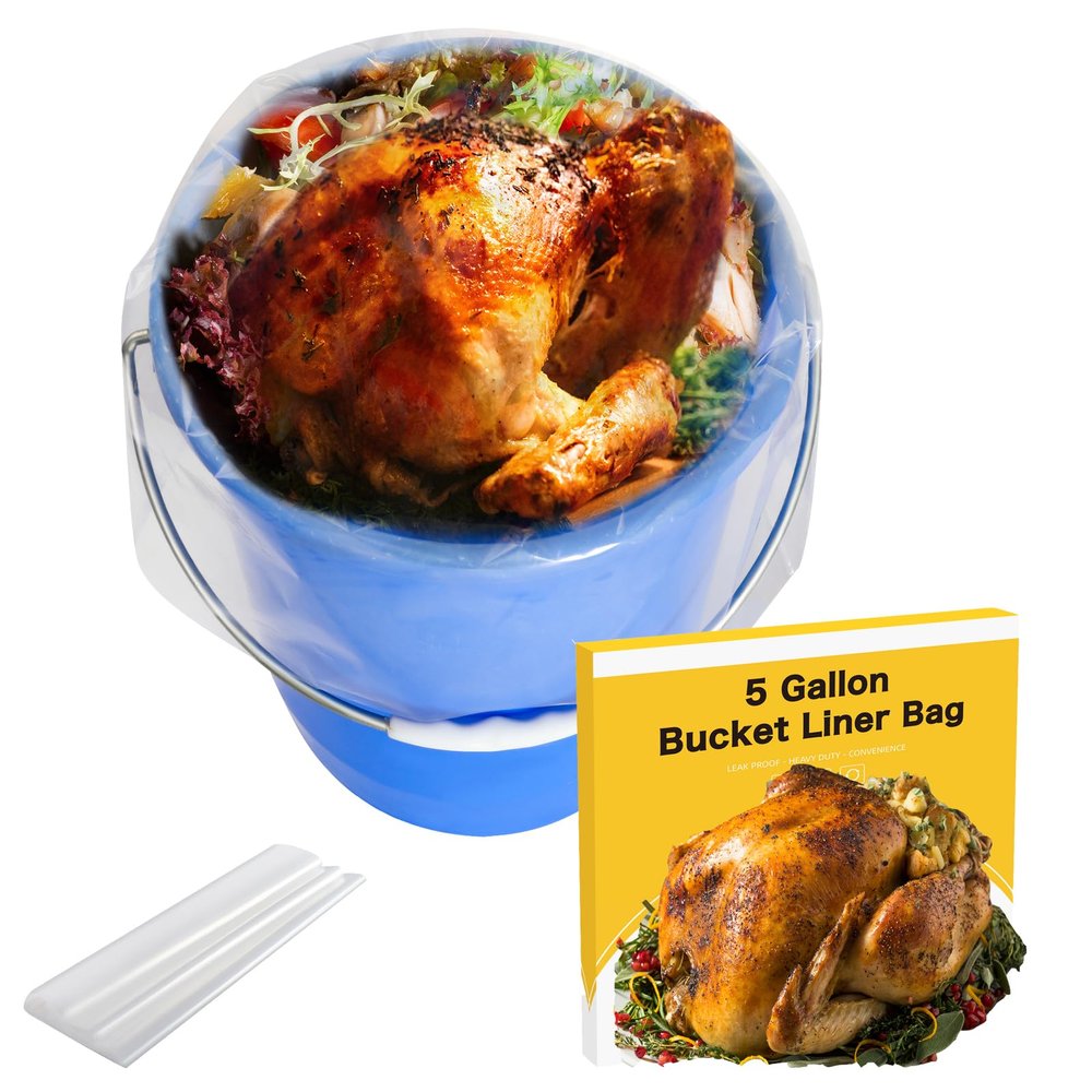 5 Gallon Turkey Brine Bag 12 Bucket Liner Bags for Marinating and Brining Turkey or Slabs of Ribs,Food Grade, BPA Free, Extra Heavy Duty Leak Proof 20"x28" /Bag