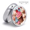 Round Pill Box 3 Compartment Cupcakes and Ice Cream Pill Case for Purse Pocket Portable Travel Pill Organizer Medicine Storage Box Small Metal Pill Container Holder to Hold Vitamins Fish Oil view 2