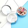 Round Pill Box 3 Compartment Cupcakes and Ice Cream Pill Case for Purse Pocket Portable Travel Pill Organizer Medicine Storage Box Small Metal Pill Container Holder to Hold Vitamins Fish Oil view 3