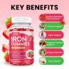 2 Pack Iron Gummies with Multivitamin, Iron Supplement for Women & Men with Zinc, Vitamin B Complex & C, B12, Folate - Blood Builder & Energy Support for Adults & Kids - Strawberry Flavor, Vegan 120ct view 3