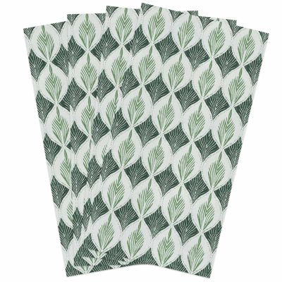 Green Grey Kitchen Towels 18"x28" Absorbent Cleaning Cloths for Drying Dish,Reusable Kitchen Rags Soft Terry Hand Tower Washable Dish Towel Hemmed Dishcloths Contemporary Abstract Geometric Art 4 PCS