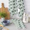 Green Grey Kitchen Towels 18"x28" Absorbent Cleaning Cloths for Drying Dish,Reusable Kitchen Rags Soft Terry Hand Tower Washable Dish Towel Hemmed Dishcloths Contemporary Abstract Geometric Art 4 PCS view 3