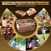 Cigar Humidor Set with Hygrometer and Humidifier, Cigar Box Includes 2 Cigar Cutters, Ashtray, Punch, Desktop Humidor up to 100 Cigars, Cigar Gifts for Men (Clear) view 4