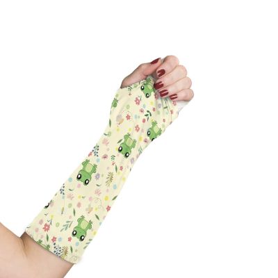 Gomyblomy Frog Floral Arm Cast Cover Arm Protector Elastic Cast Sleeve Cute Arm Cast Protector Washable Arm Cast Sleeves Soft Fabric Arm Wrist Elbow Protection Cover-L