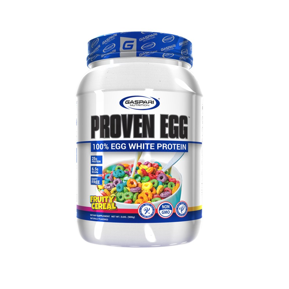 Gaspari Nutrition Proven Egg, Fruity Cereal, 100% Egg White Protein, 25g Protein, Keto Friendly, Dairy and Lactose Free, Soy Free (2 lbs, Fruity Cereal)