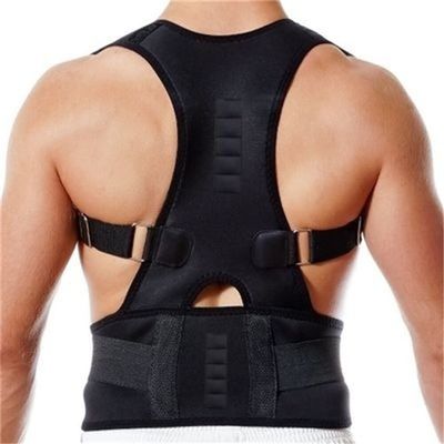 YMGSCC Adjustable Magnetic Posture Back Support Corrector Belt Band Brace Shoulder Lumbar Strap(XL)