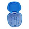 Denture Bath Box False Teeth Storage Box Mini Travel Denture Cup Case with Strainer(Navy Blue) view 1