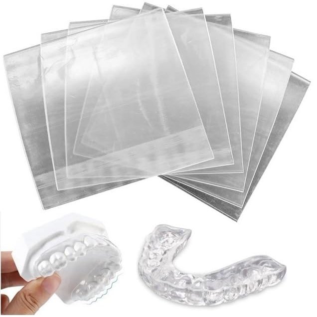 AmeriCan Goods 12/Pack Sheets Mouthguard Material Clear .120 5" x 5" Dental Lab Splint Thermoforming Mouthguard & Tray Material Vacuum Form Sheets