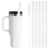 12" Plastic Tumbler Straws - Set of 5 with Cleaning Brush, Fits Tumblers Up to 40 oz view 2